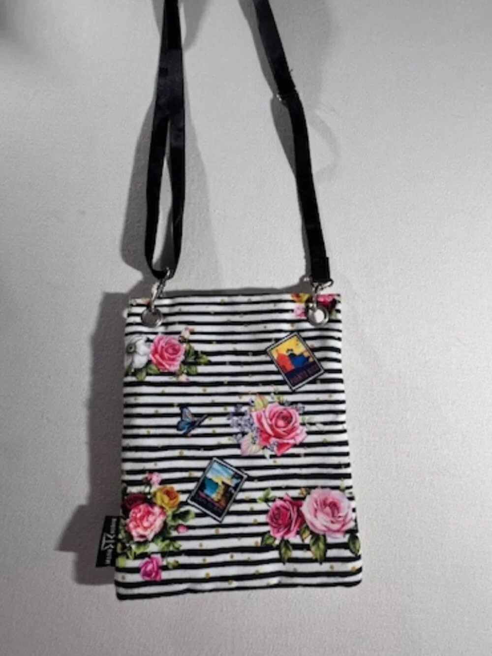 ROBIN RUTH Puerto Rico Crossbody Bag nautical and floral durable canvas w/ strap